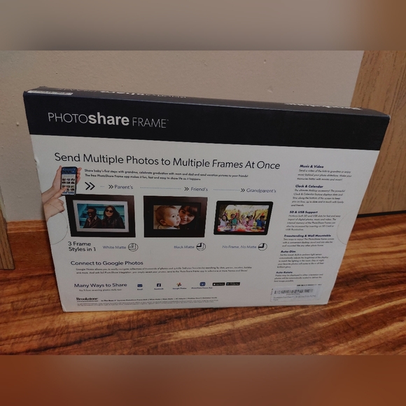 New Brookstone 8" Espresso WiFi Photo Frame - Picture 4 of 12